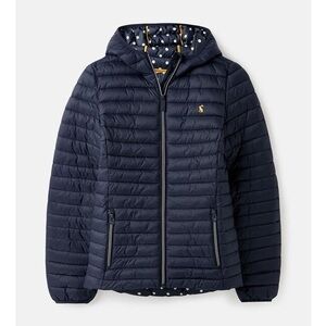 Joules Marine Navy Snug Shower Proof Packable Puffer Coat - Size 4